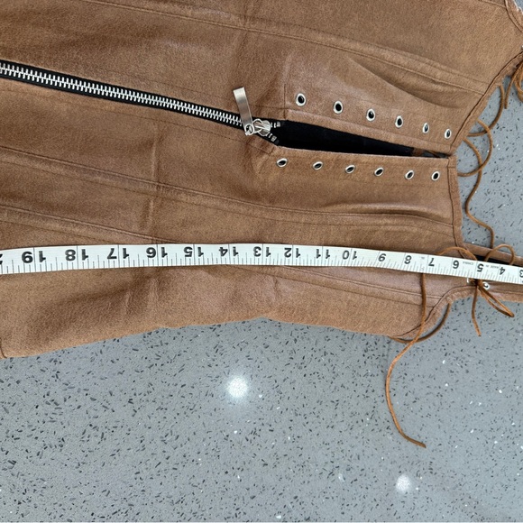 Charming Tan Vest with Lace-Up Detail - Picture 9 of 9